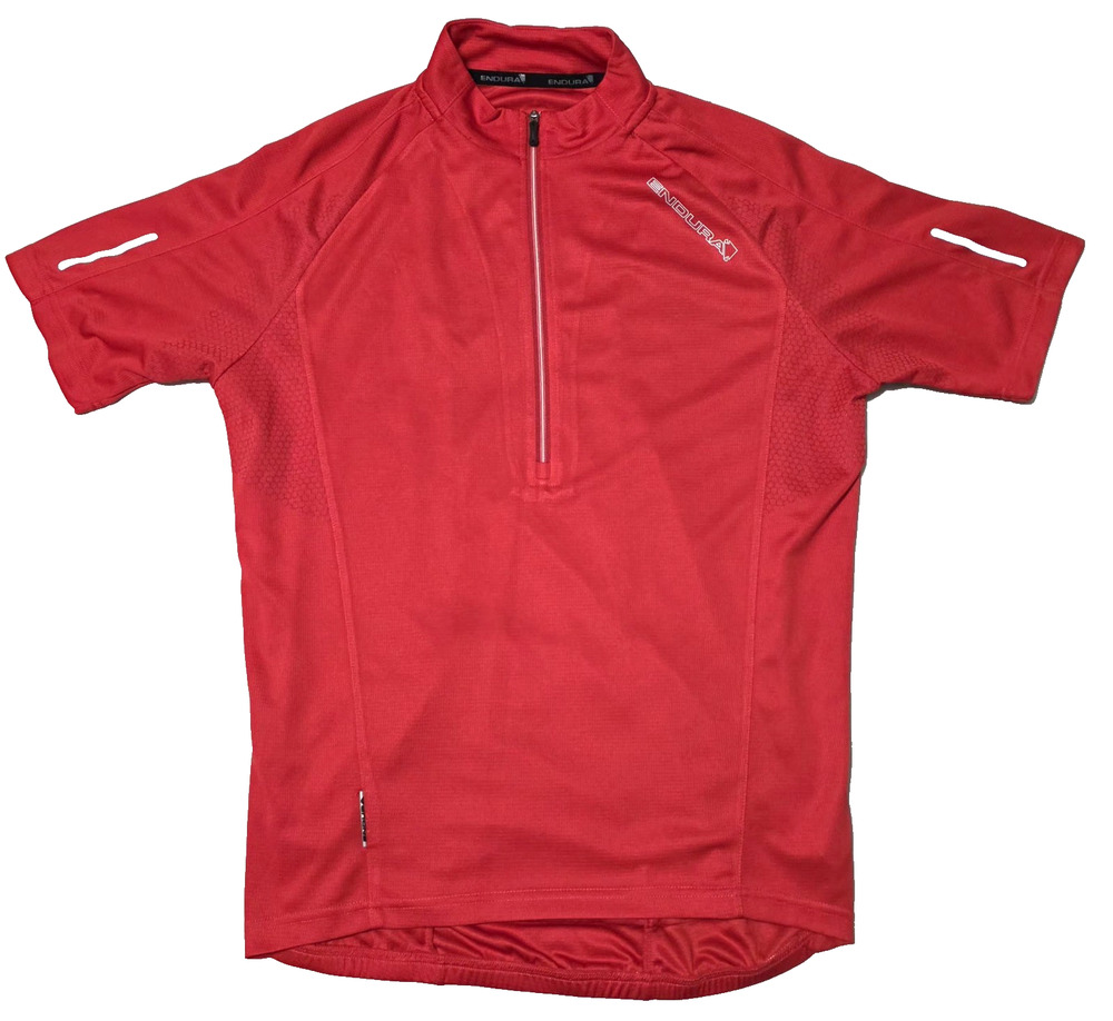 Endura Xtract Cycling Jersey Red Short Sleeve Men's Size Small Road Bike